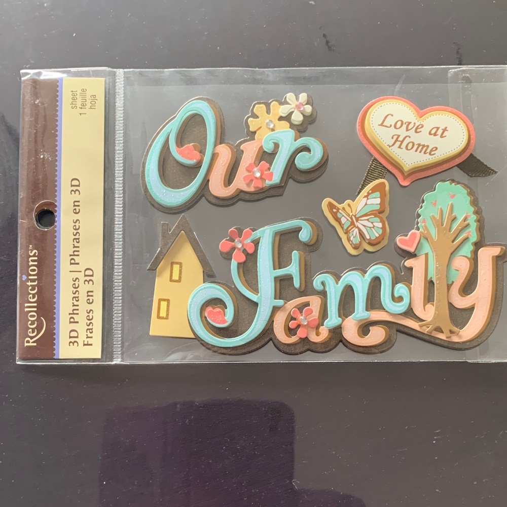 Recollections 3D Family Stickers with Pastel Accents
